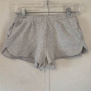 Brandy Melville Booty Shorts gray waffle knit